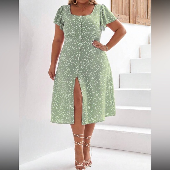 Boho floral print button through midi dress - Picture 4 of 6